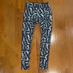 Nike Black and White Graphic Leggings